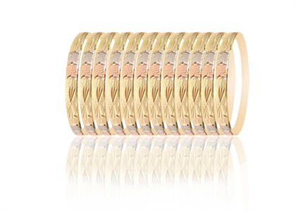 6MM Three Tone Plated Bangles